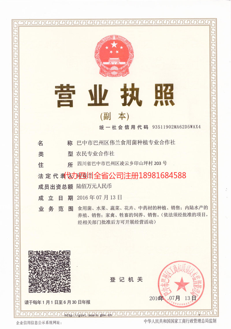 孝感孝感伟兰食用菌种植专业合作社